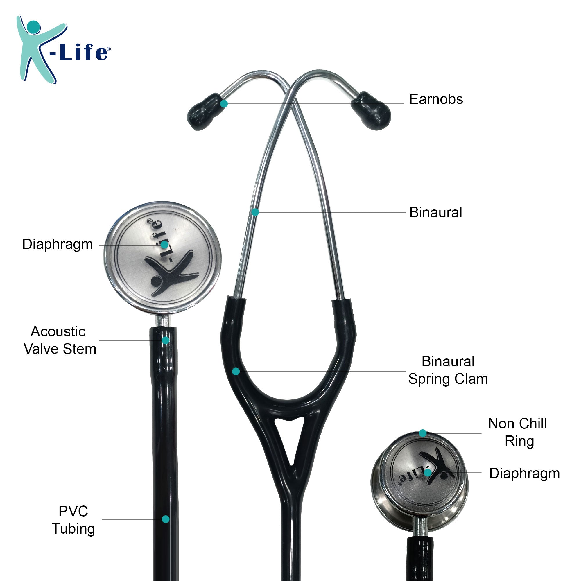 K-life ST-104 Professional Dual head Chest Piece for Adult & Pediatric Patient Acoustic Stethoscope