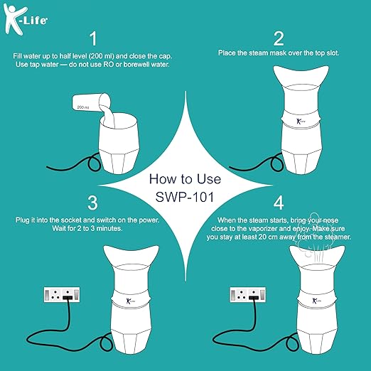 K-life Well Pro Steam Inhaler Spa Steamer for Cold Cough & Sinus Facial Vaporizer