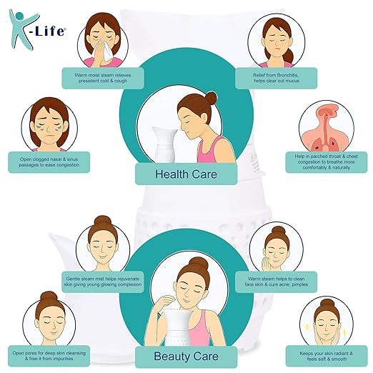 K-life Well Pro Steam Inhaler Spa Steamer for Cold Cough & Sinus Facial Vaporizer