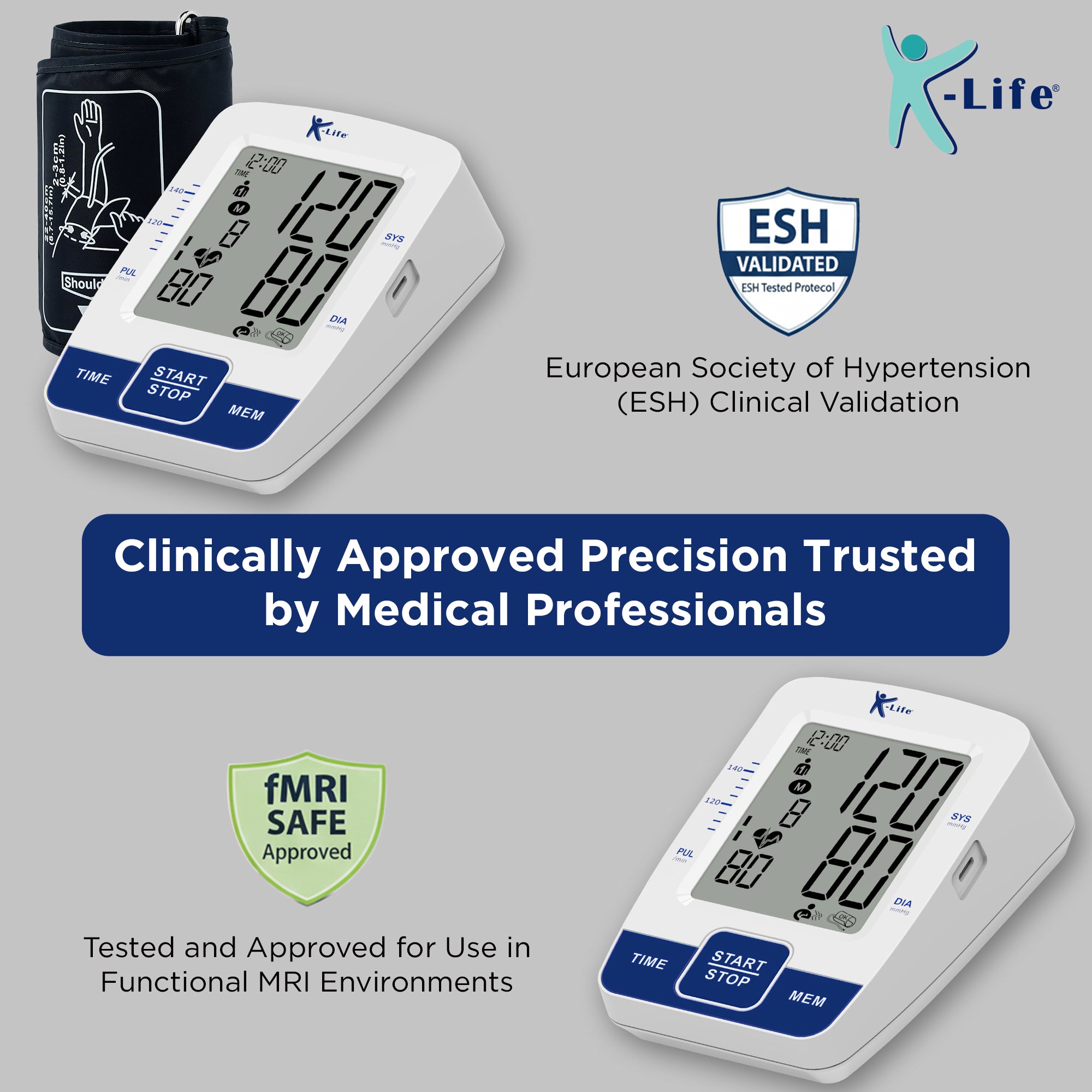 K-Life Model BPM-106 Fully Automatic Digital Electronic Blood Pressure Checking Monitor, BP Moniter - White…