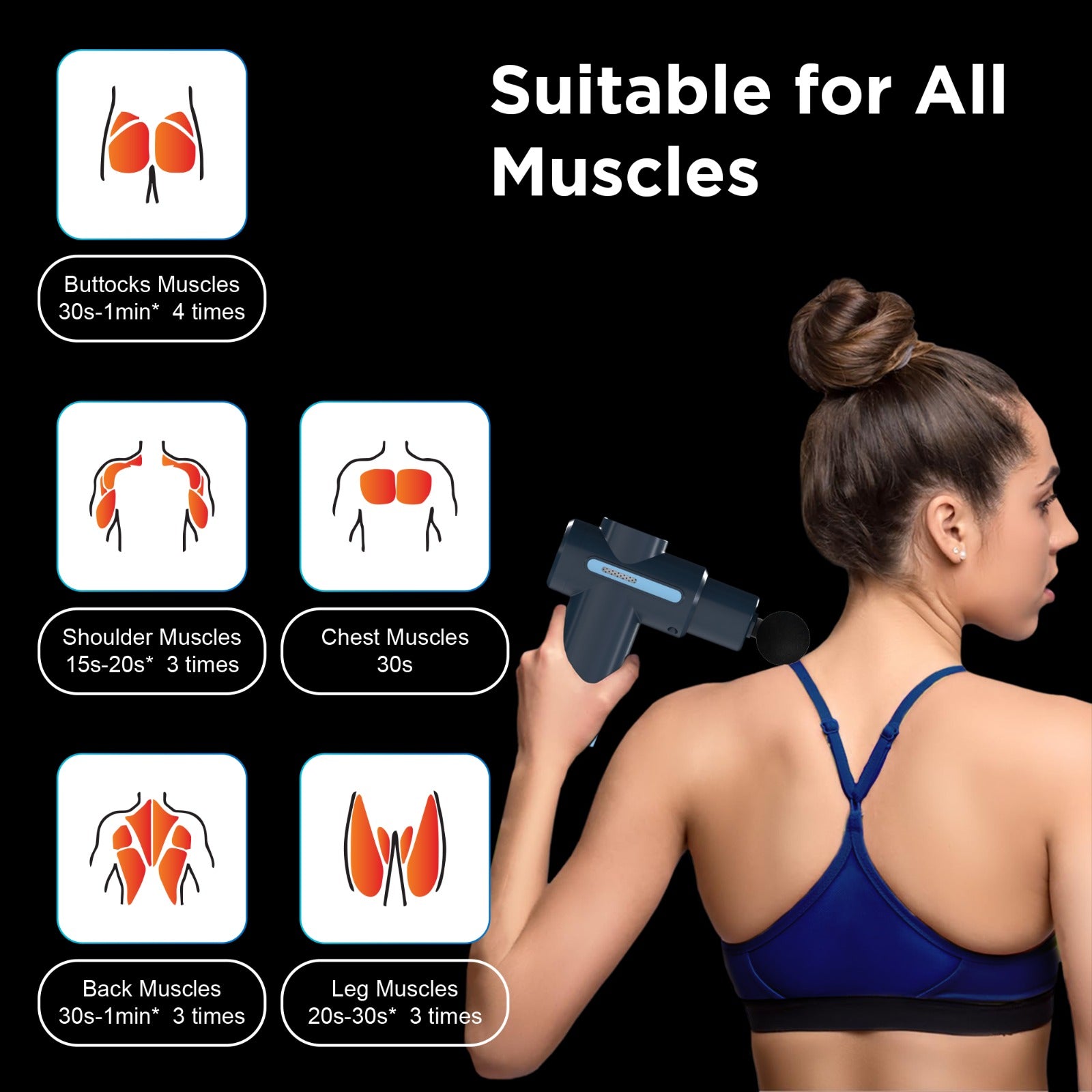 K-life TruRelief handheld Gun Massager Machine for Deep Tissue Muscle Massage Body Relaxation Pain Relief Muscle Relaxation of Neck, Shoulder, Back, Foot with Hot & Cold Therapy