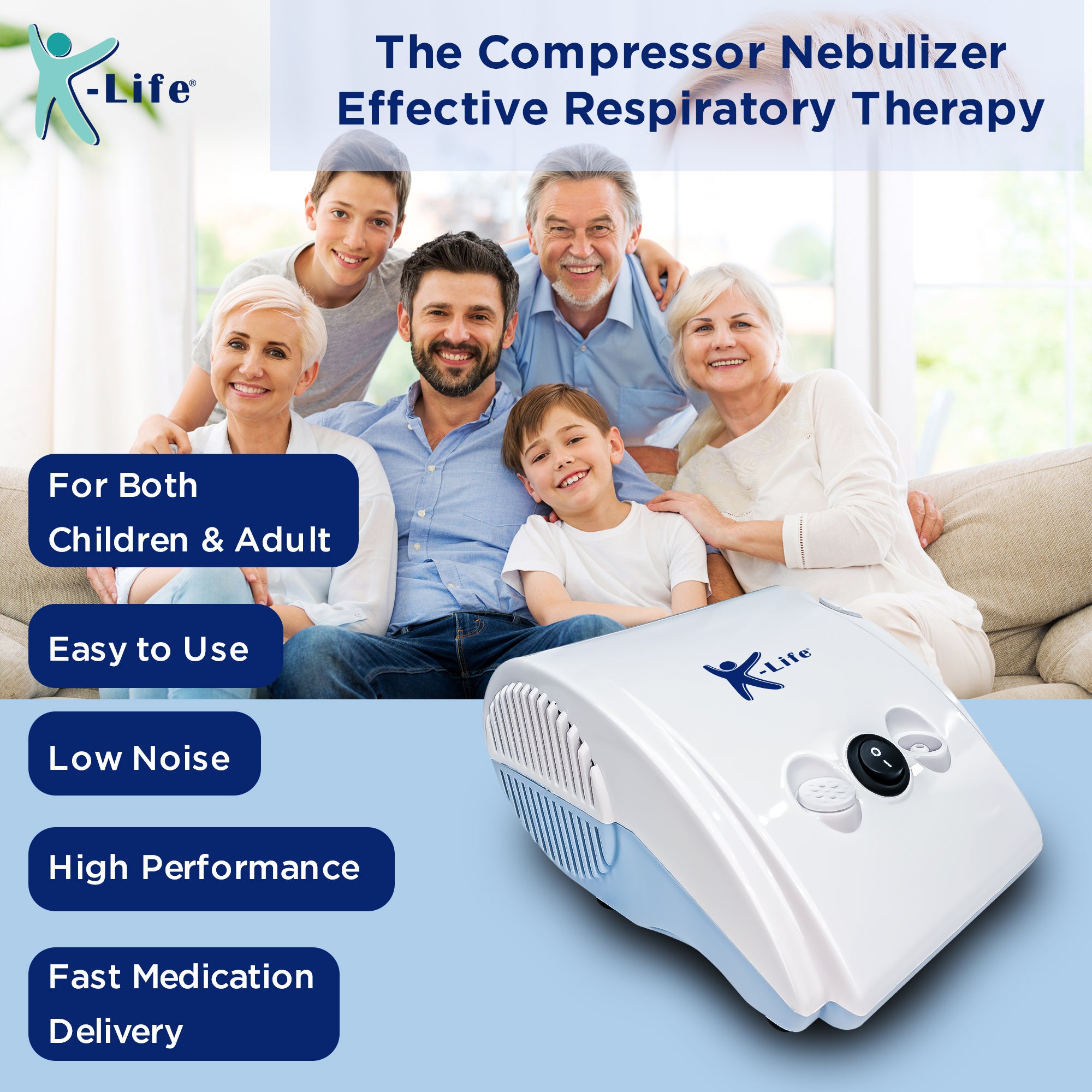 K-life 104-B Steam Respiratory Machine Kit For Baby Adults kids Asthma Inhaler Patients Nebulizer (White)