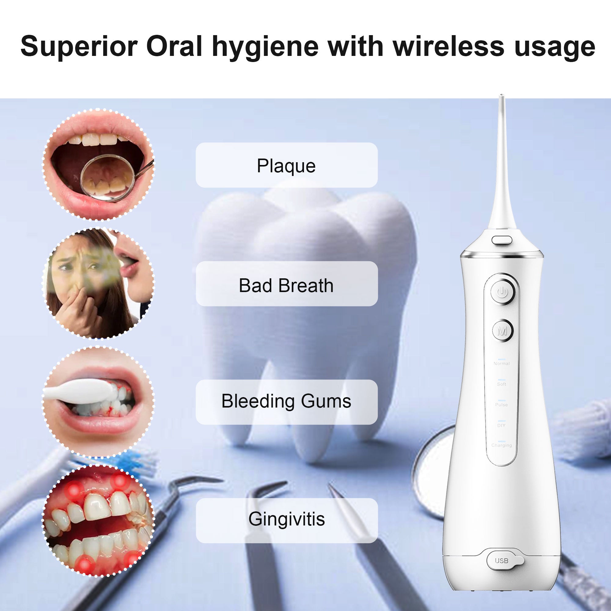 K-life OI-101 Portable Oral Irrigator Teeth Kit Cleaning Dental Care Tooth Pick Cleaner Water Flosser