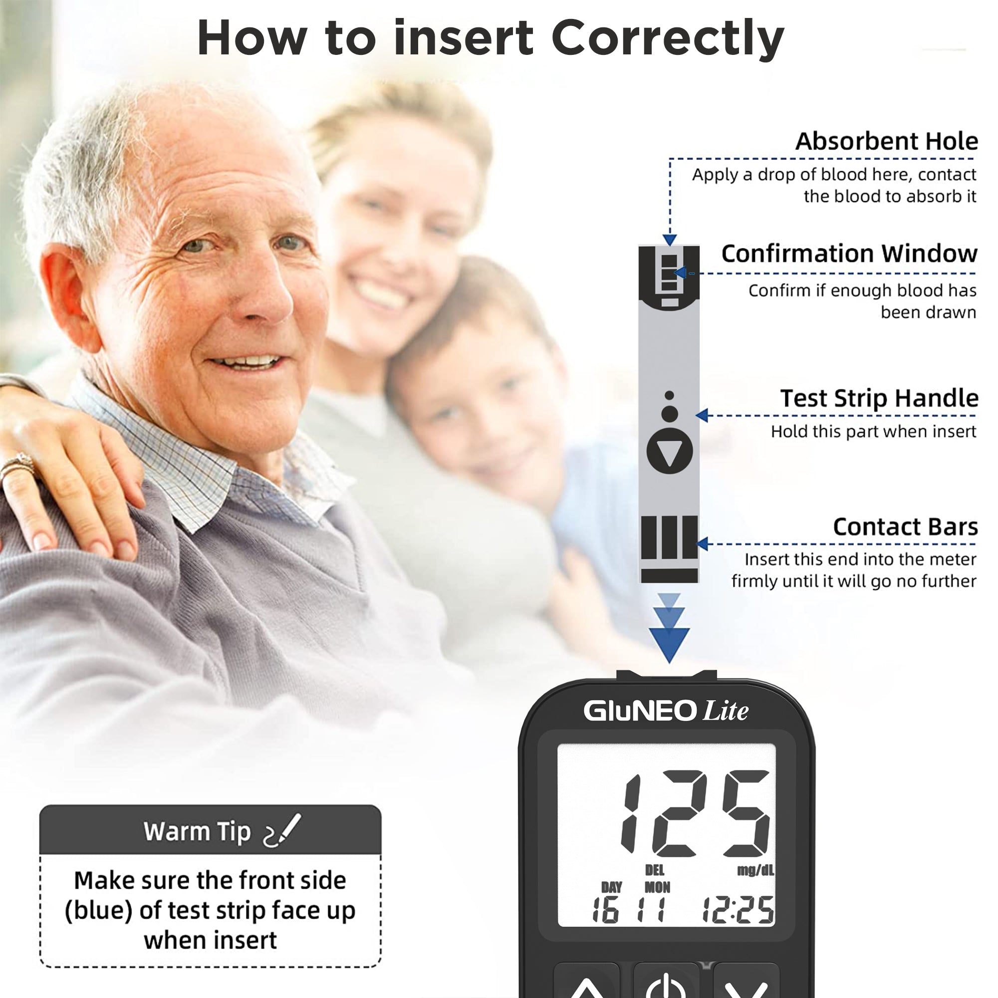 K-life GluneoLite Blood Glucose Sugar Testing 50 Strips