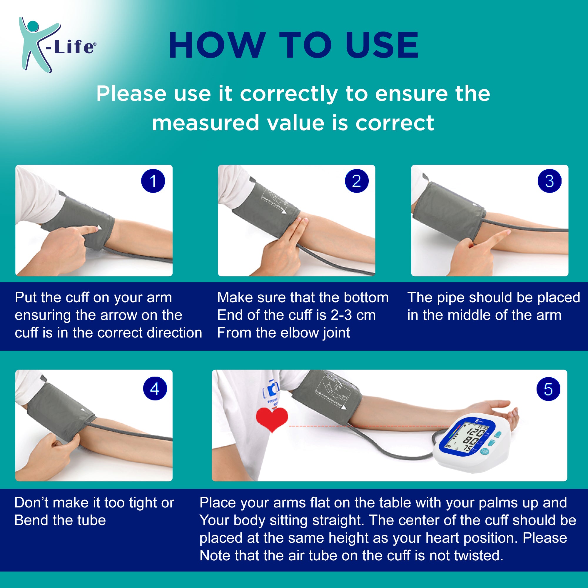 K-Life Model BPM-104 Fully Automatic Digital Electronic Blood Pressure Checking Monitor (white)