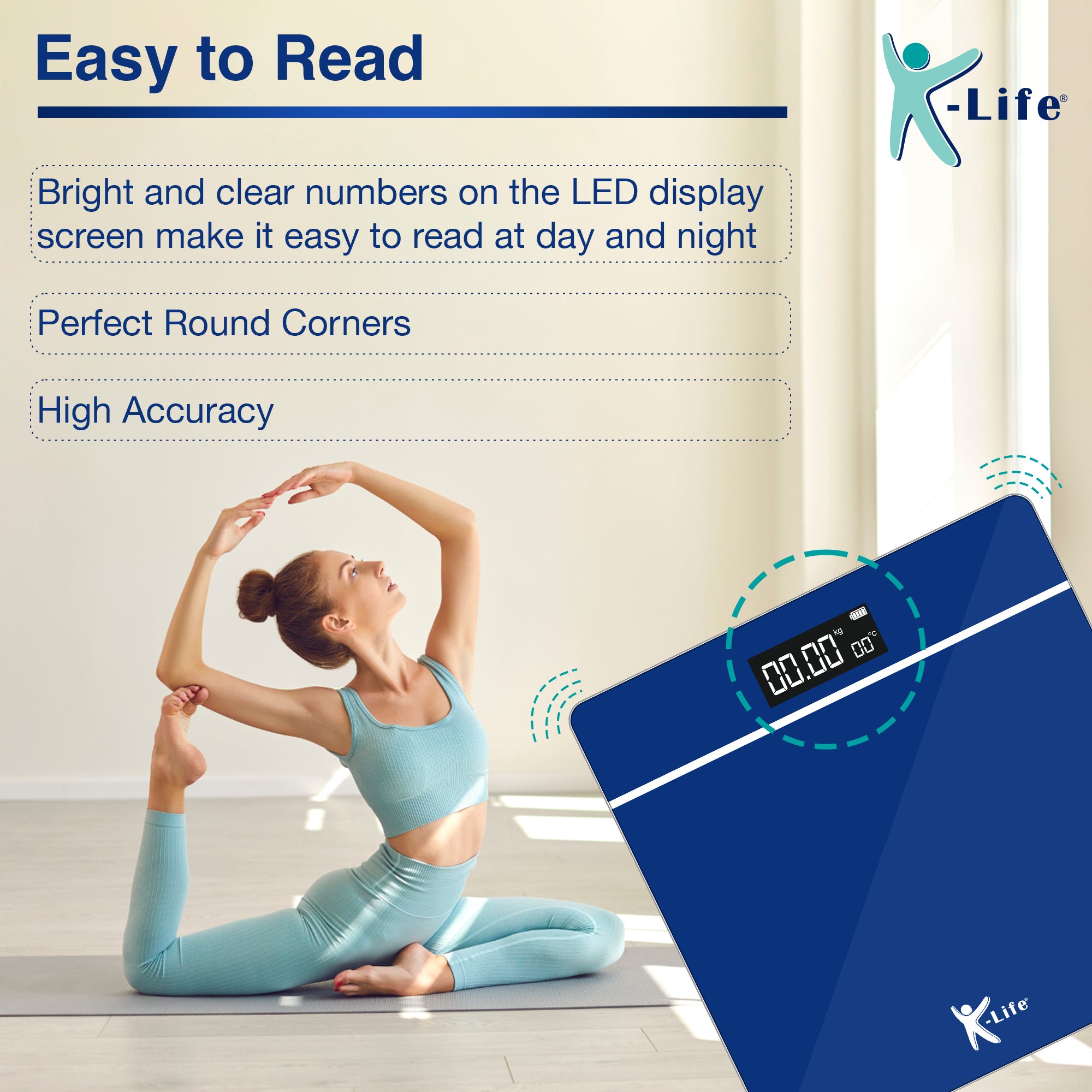 K-life WS-105 Electronic Digital Weight Check machine For Human Body 180kg Capacity Weighing Scale…