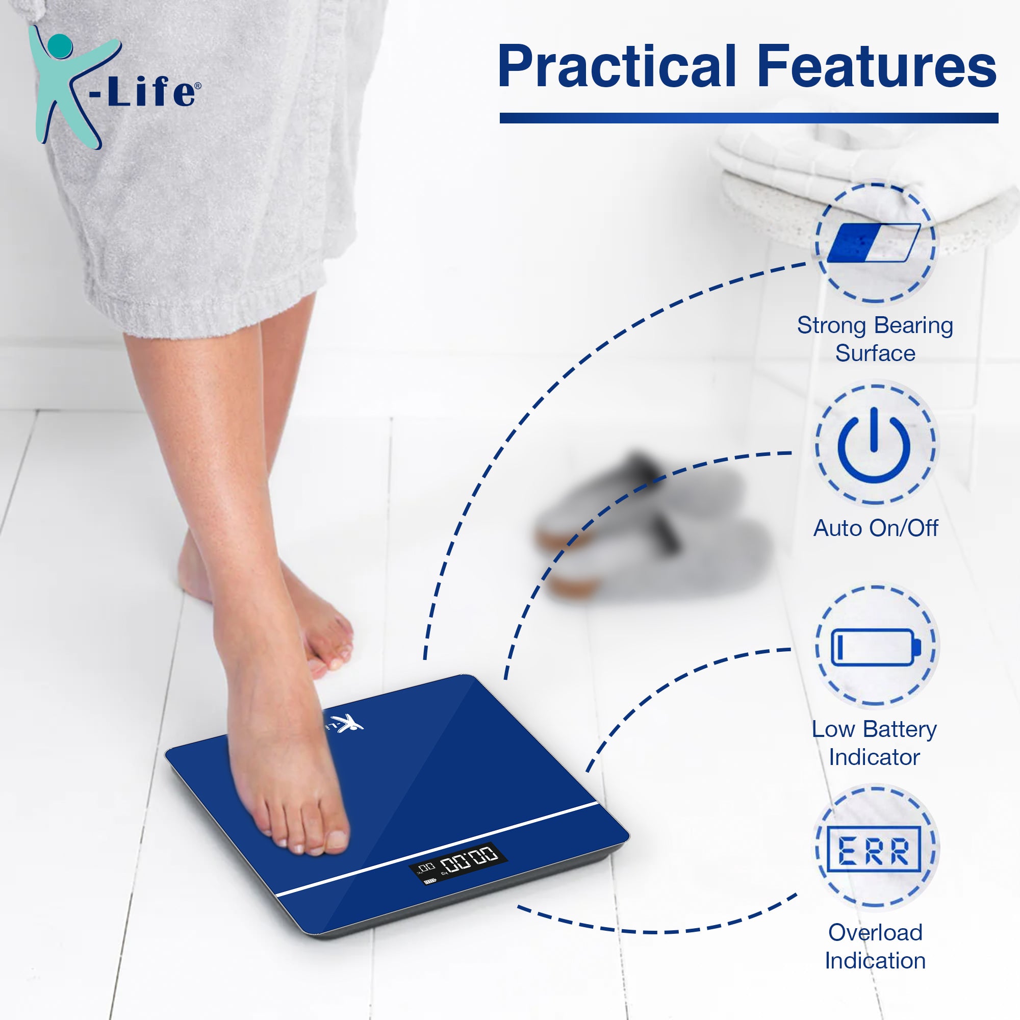 K-life WS-105 Electronic Digital Weight Check machine For Human Body 180kg Capacity Weighing Scale…