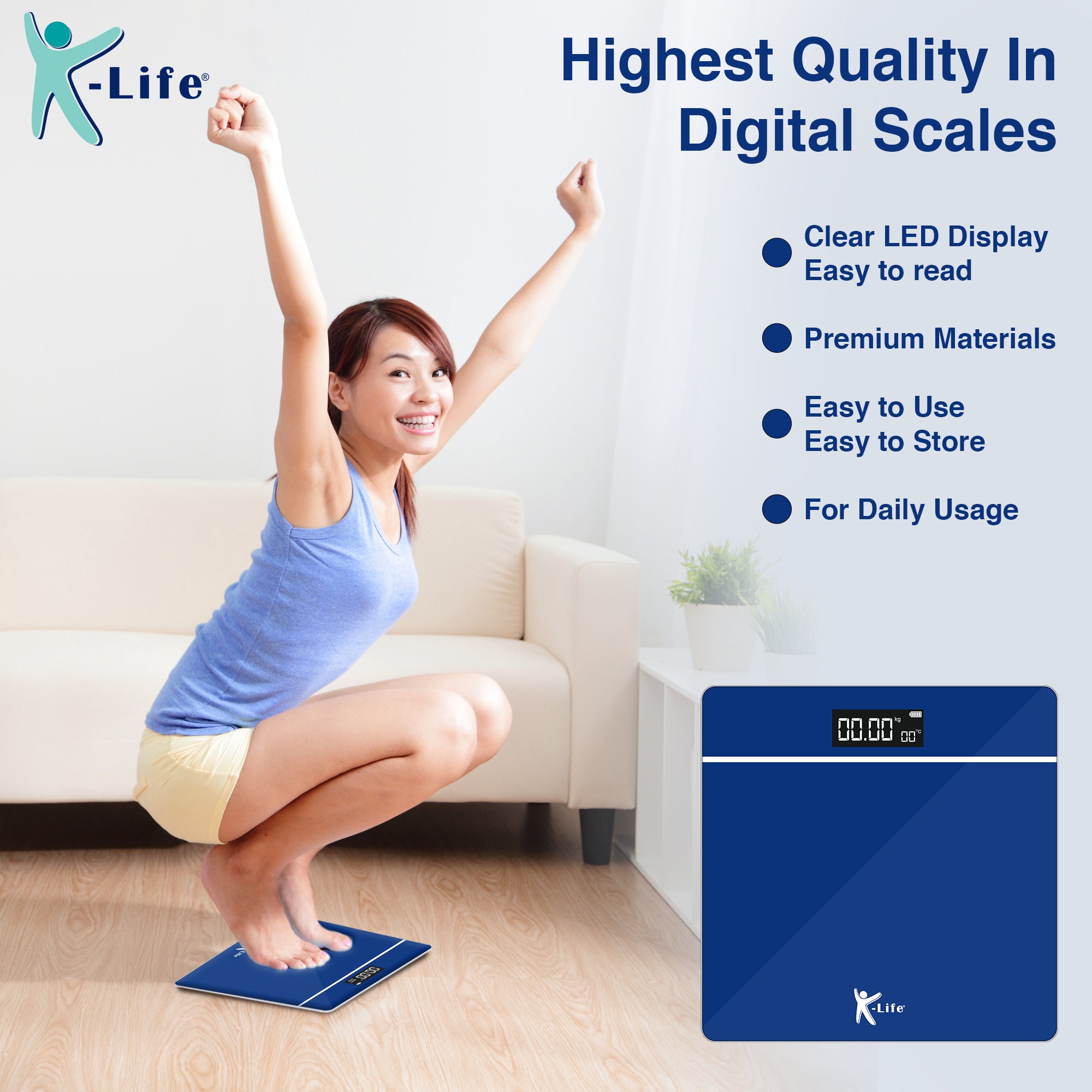 K-life WS-105 Electronic Digital Weight Check machine For Human Body 180kg Capacity Weighing Scale…