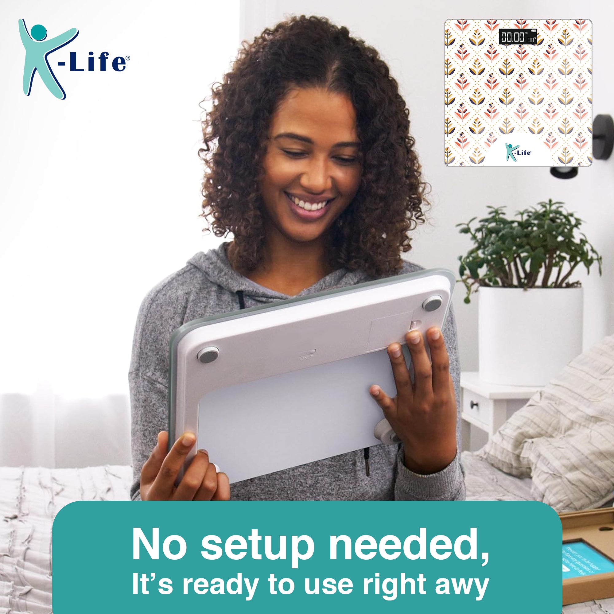 K-life WS-106 Electronic Digital Weight Check machine For Human Body 180kg Capacity Weighing Scale…