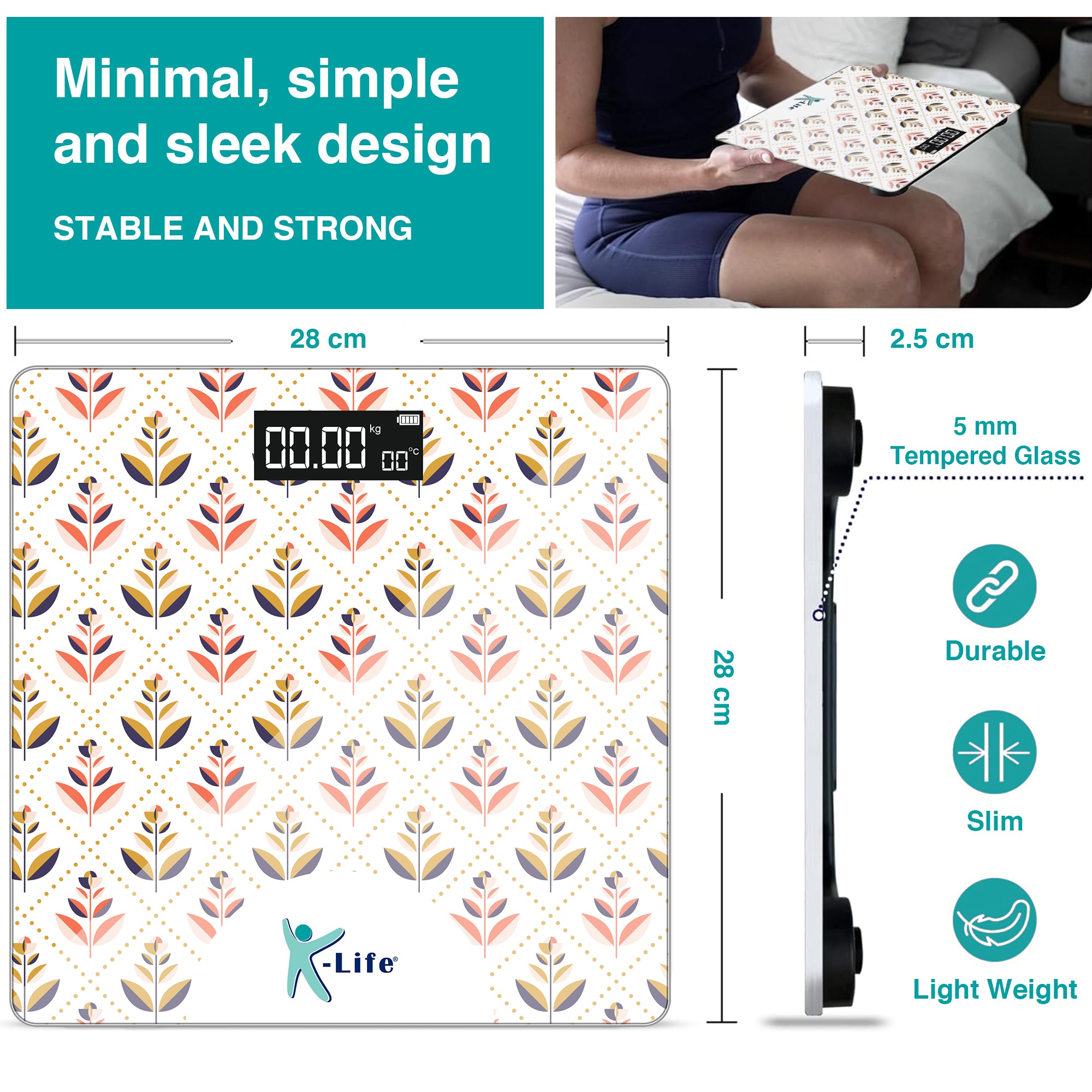 K-life WS-106 Electronic Digital Weight Check machine For Human Body 180kg Capacity Weighing Scale…