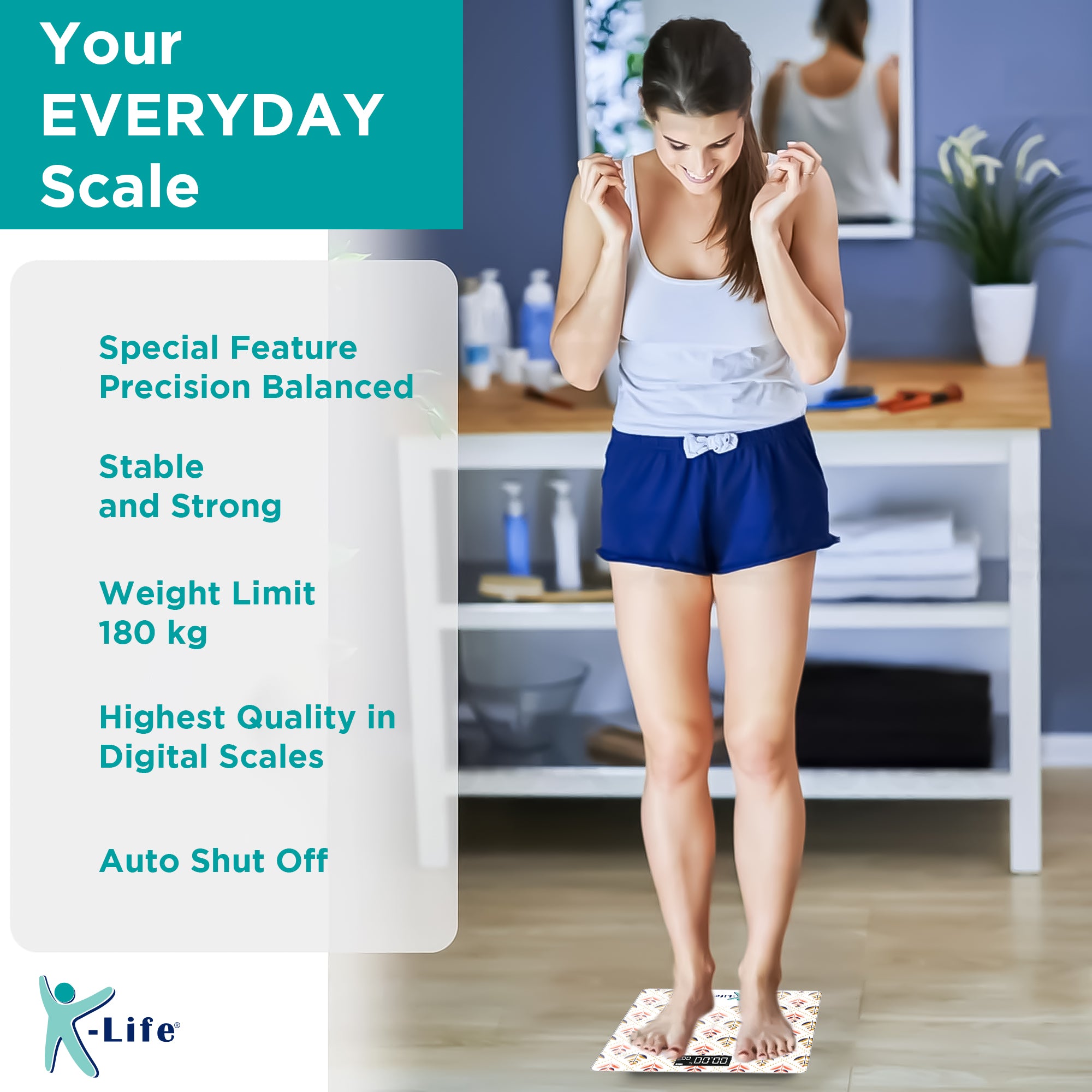 K-life WS-106 Electronic Digital Weight Check machine For Human Body 180kg Capacity Weighing Scale…