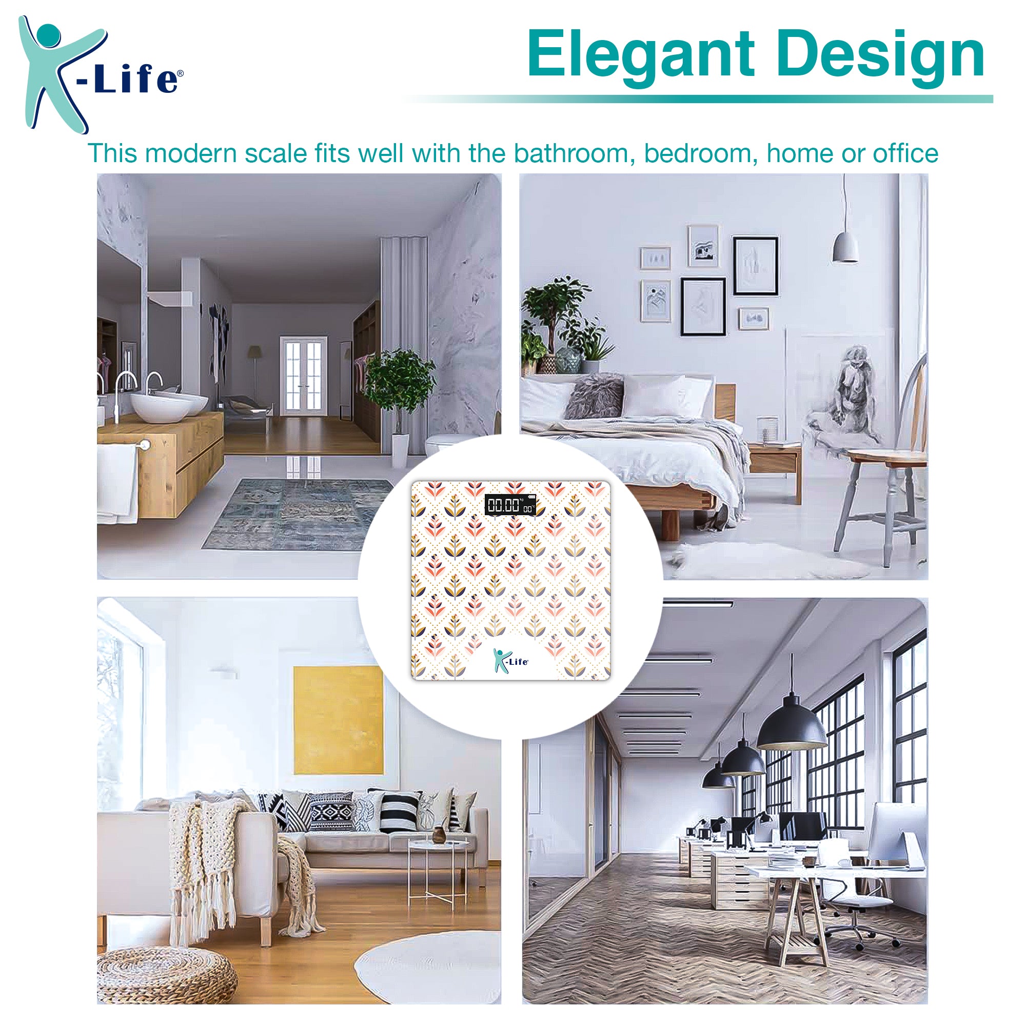 K-life WS-106 Electronic Digital Weight Check machine For Human Body 180kg Capacity Weighing Scale…