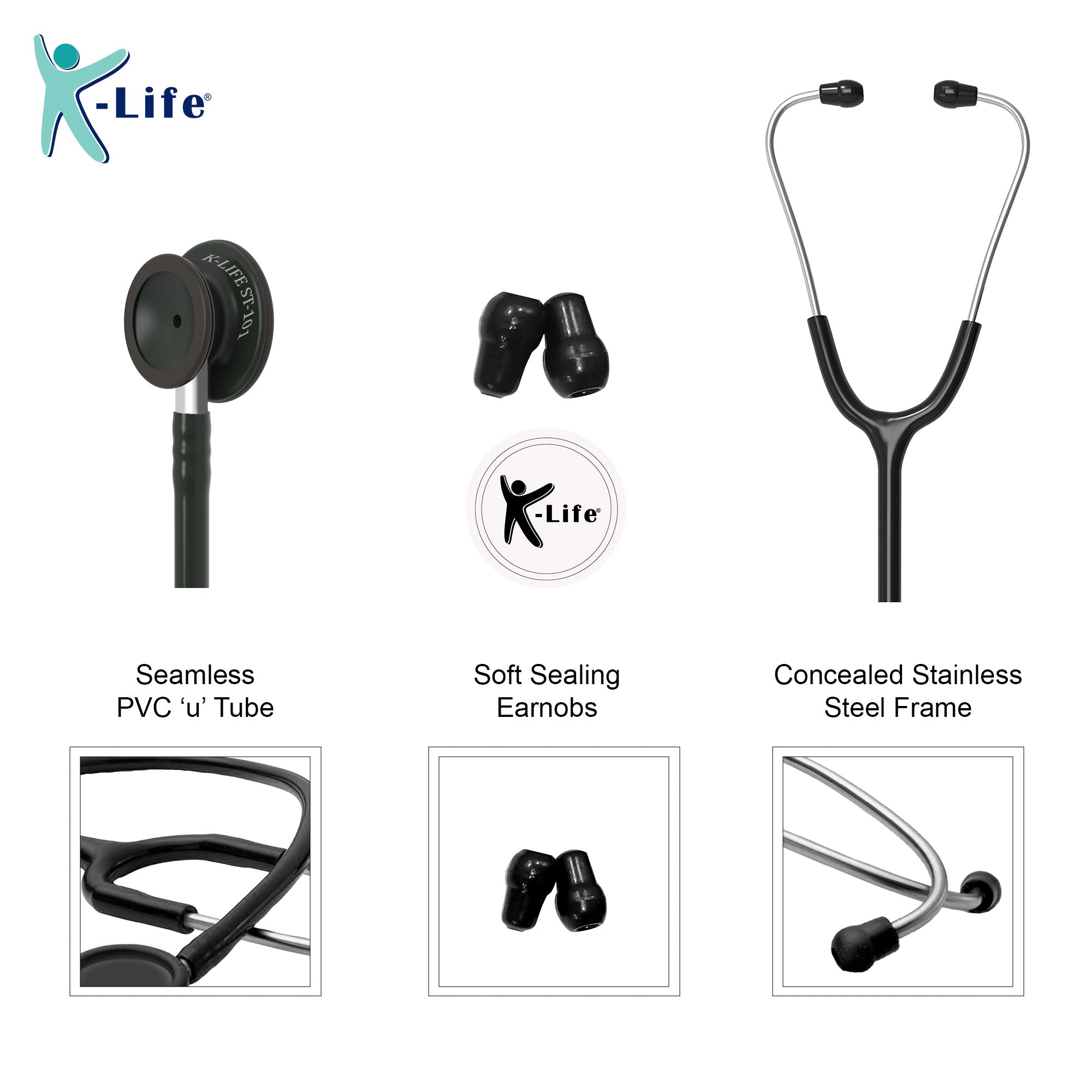 K-life ST-100 Professional Single head Chest Piece for medical students nurses doctors Acoustic Stethoscope