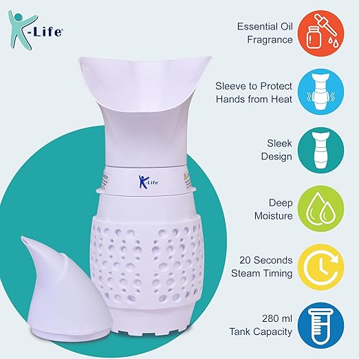 K-life Well Pro Steam Inhaler Spa Steamer for Cold Cough & Sinus Facial Vaporizer