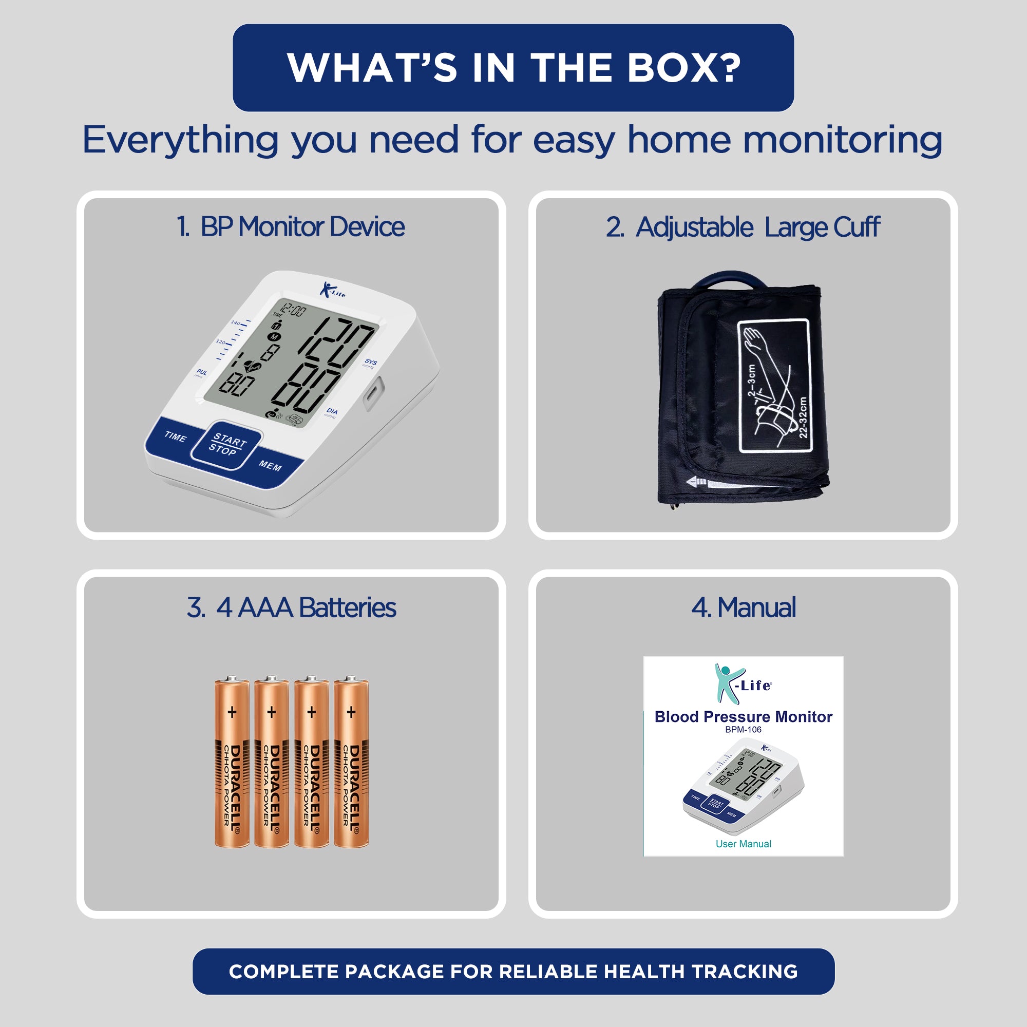 K-Life Model BPM-106 Fully Automatic Digital Electronic Blood Pressure Checking Monitor, BP Moniter - White…