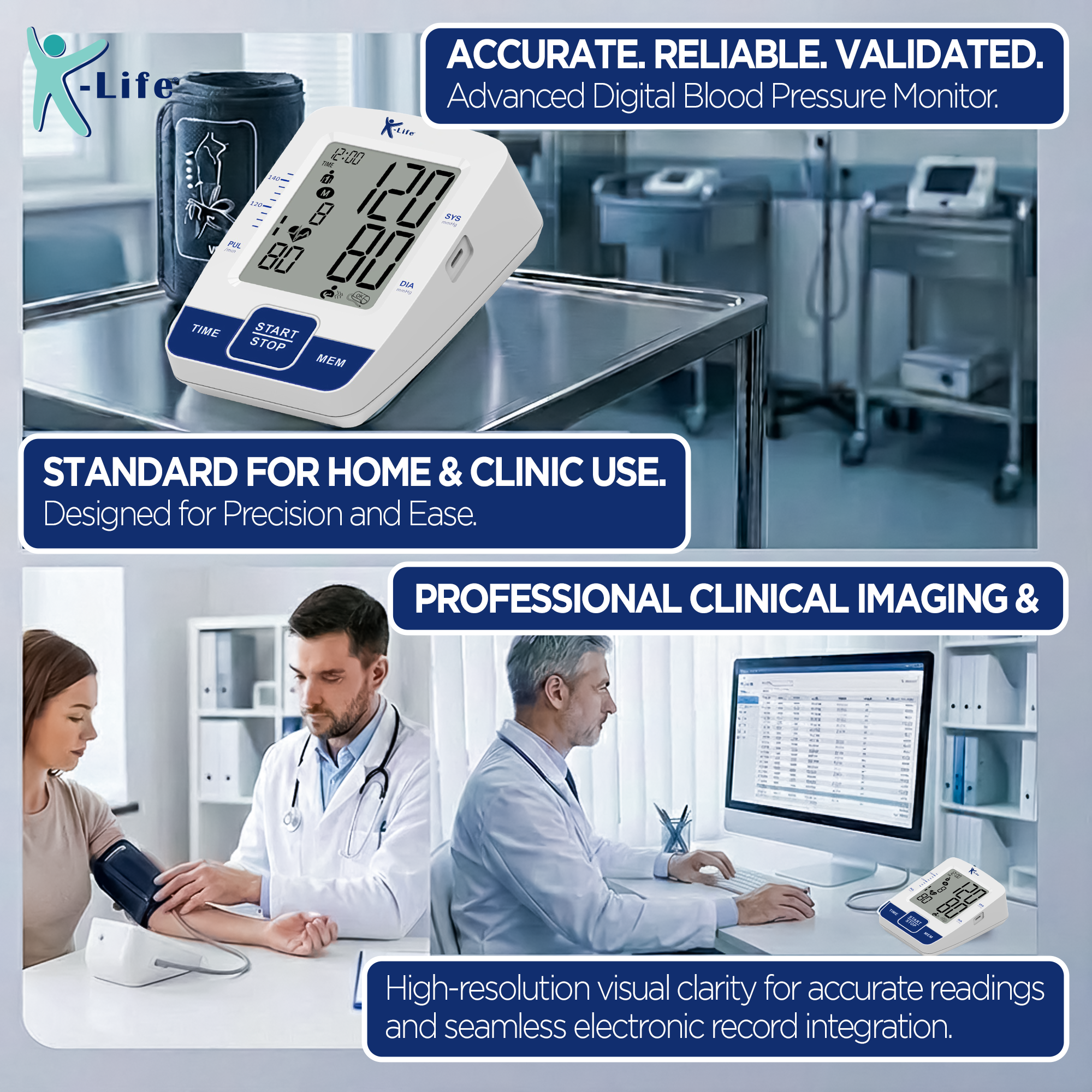 K-Life Model BPM-106 Fully Automatic Digital Electronic Blood Pressure Checking Monitor, BP Moniter - White…