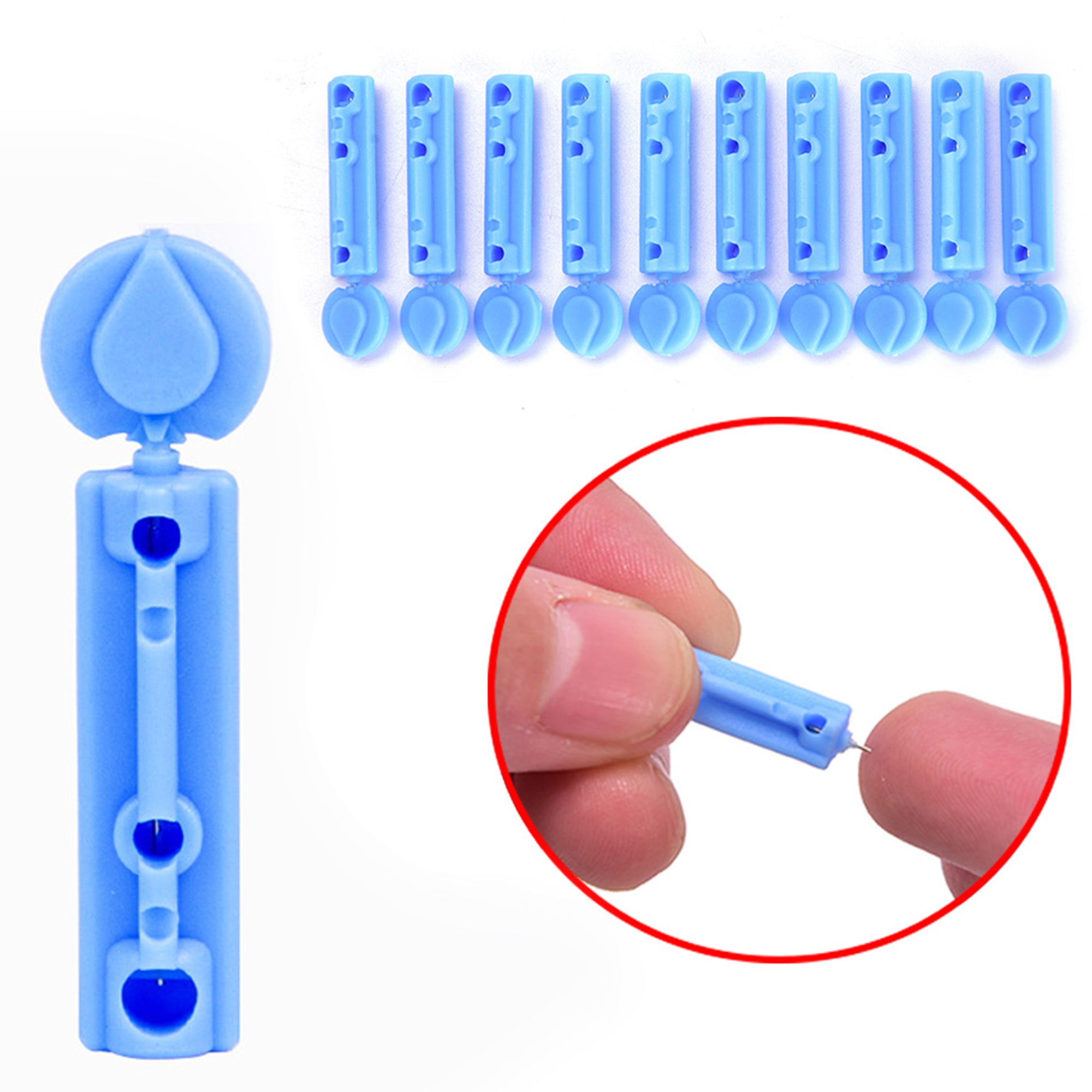 K-Life Sterile Round Glucometer lancets (100 PCS), Blue