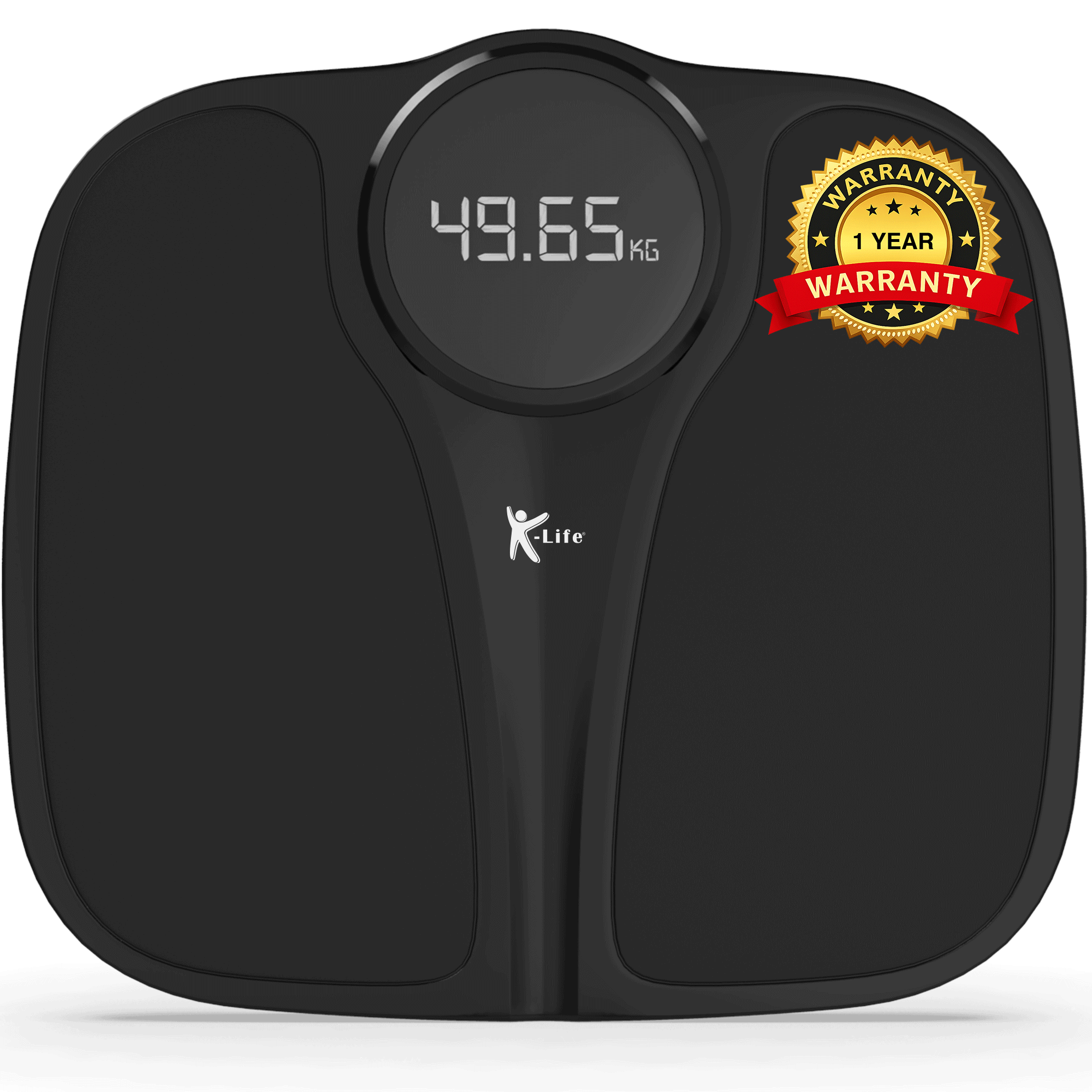 K-Life WS-102 Digital Personal Electronic Body Weight Machine for Human Body 200 kg Capacity Weighing Scale, Black