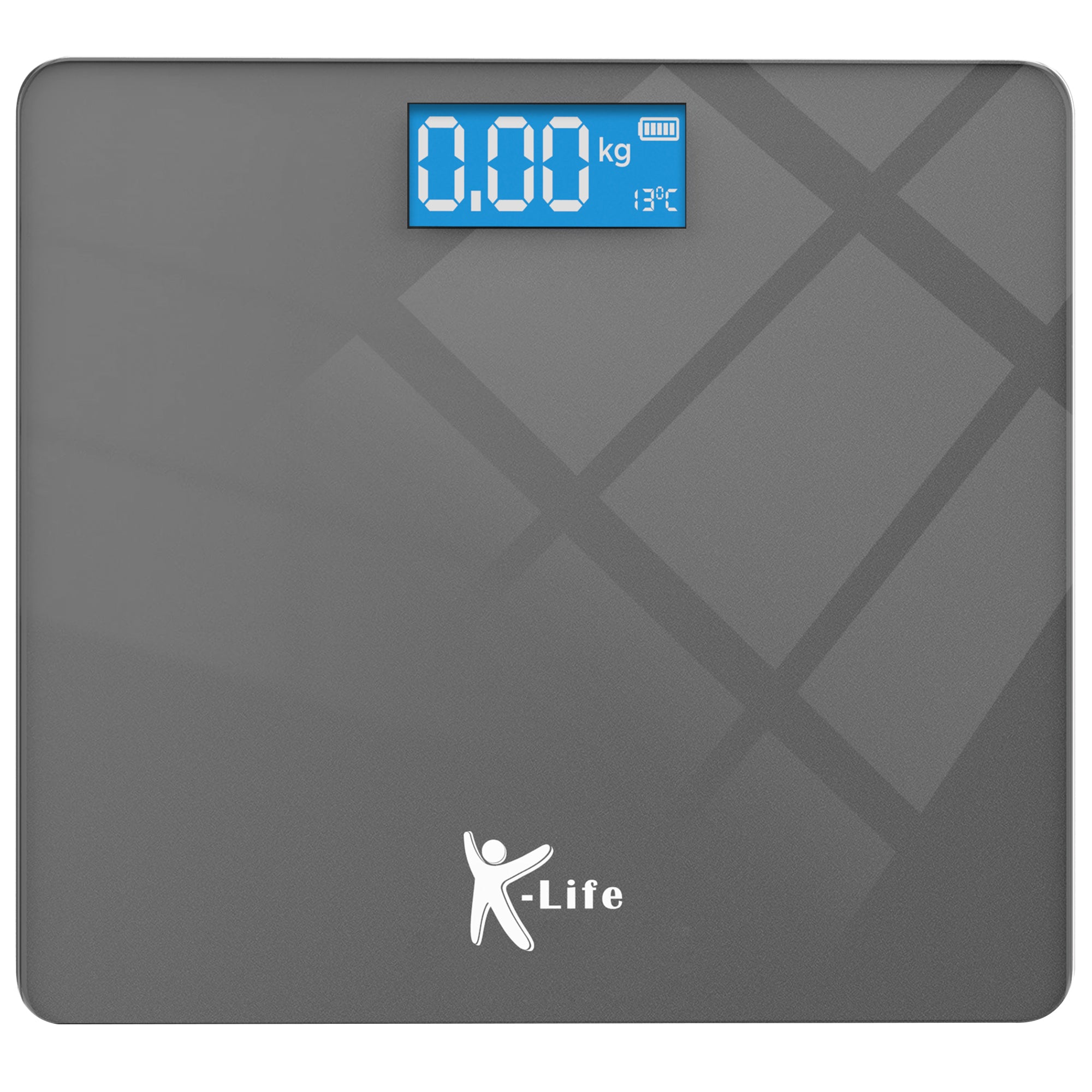 K-Life WS-101 Digital Personal Electronic Body Weight Machine for Human Body 180kg Capacity Weighing Scale, Grey