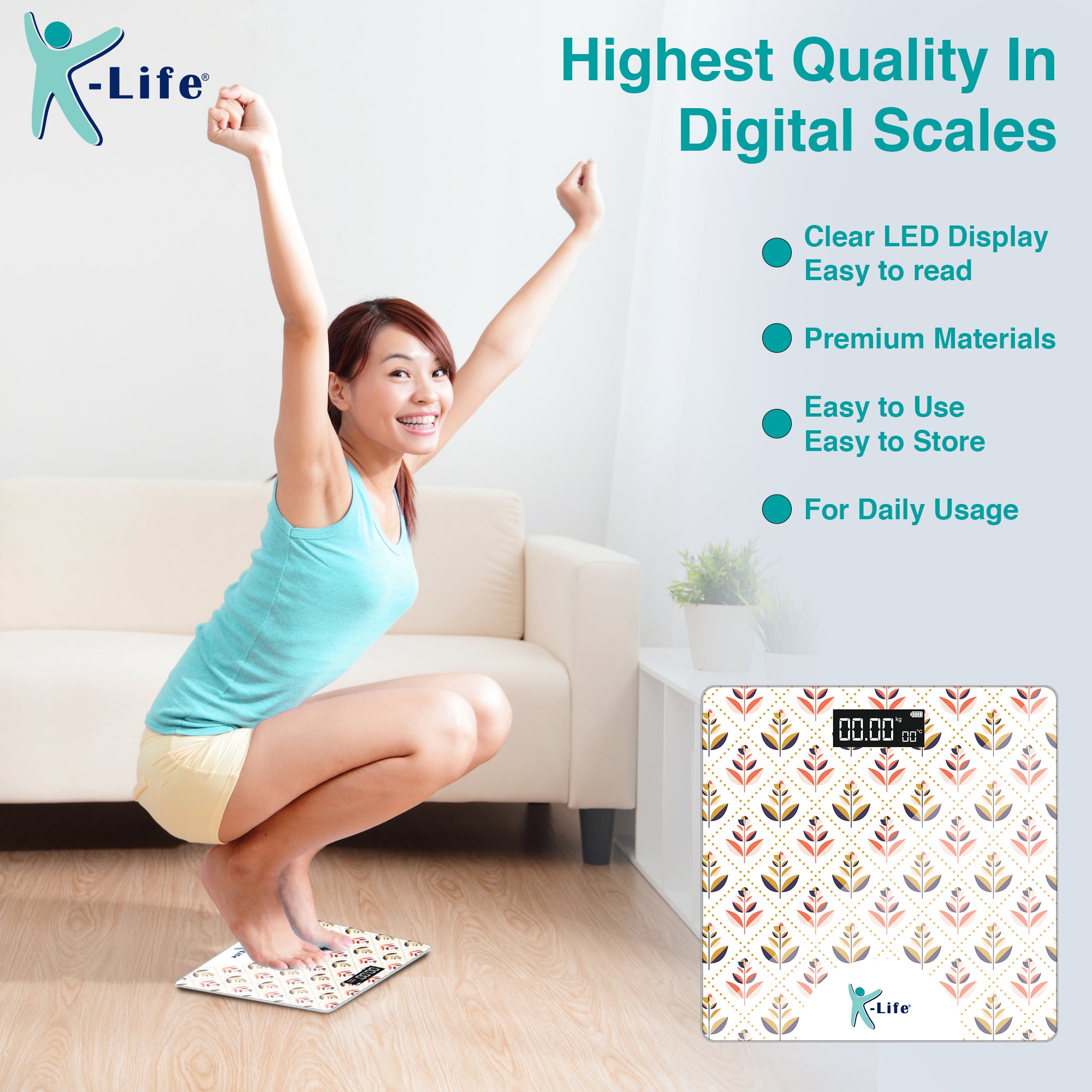 K-life WS-106 Electronic Digital Weight Check machine For Human Body 180kg Capacity Weighing Scale…
