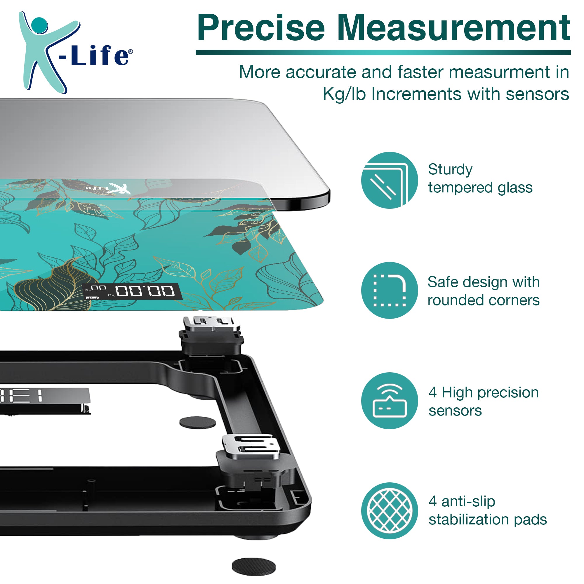 K-life WS-107 Electronic Digital Weight Check machine For Human Body 180kg Capacity Weighing Scale…